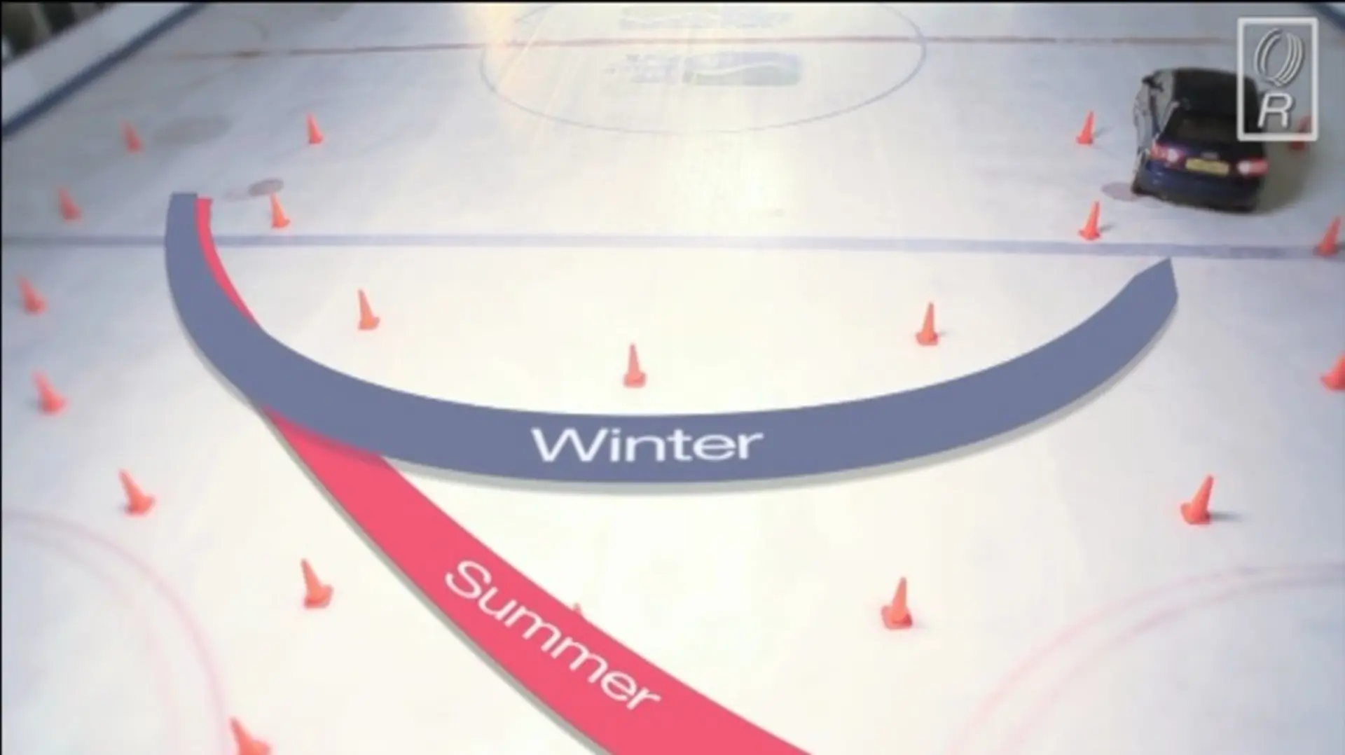 Winter and summer tyres cornering comaprison