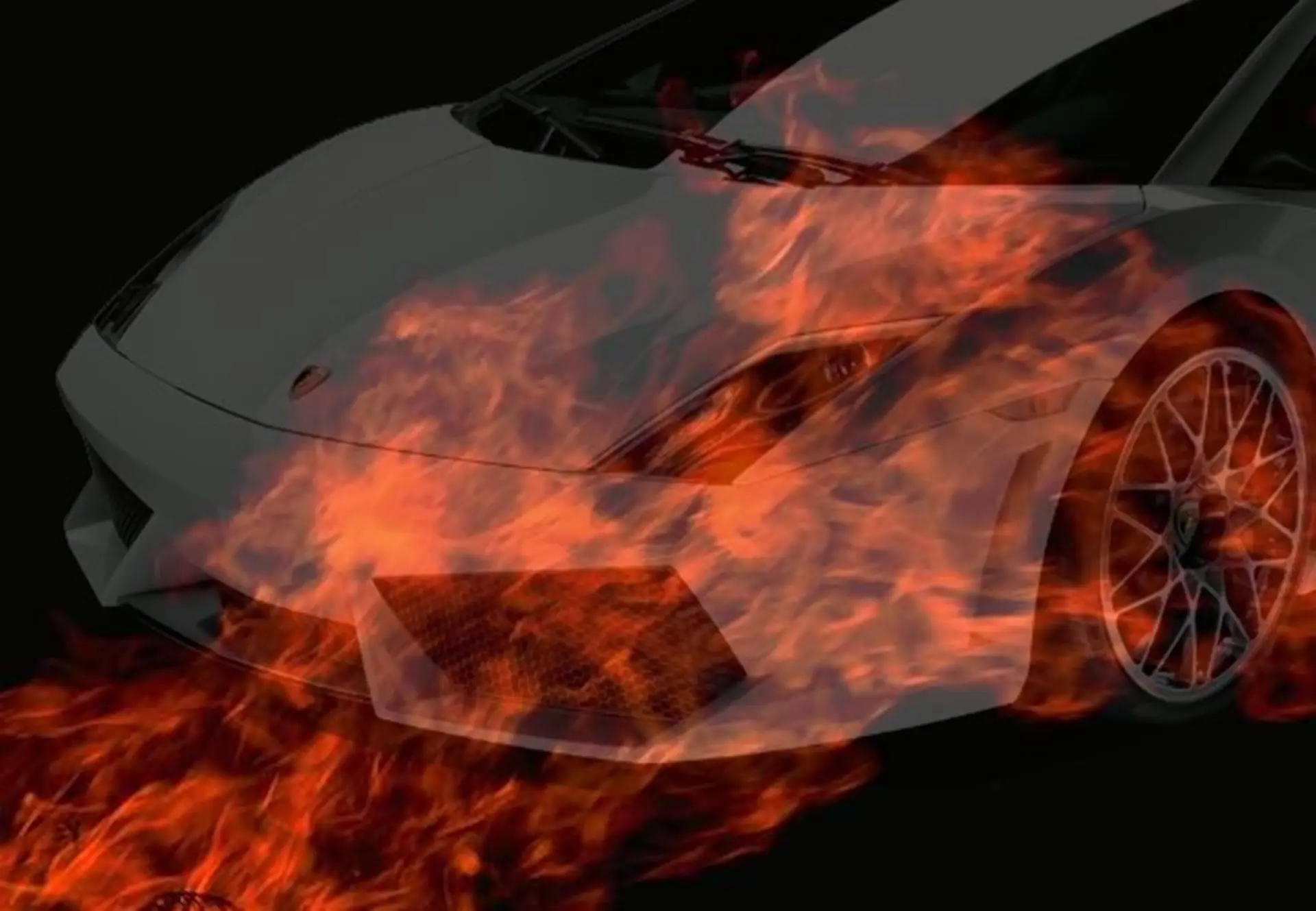 lamborghini on fire