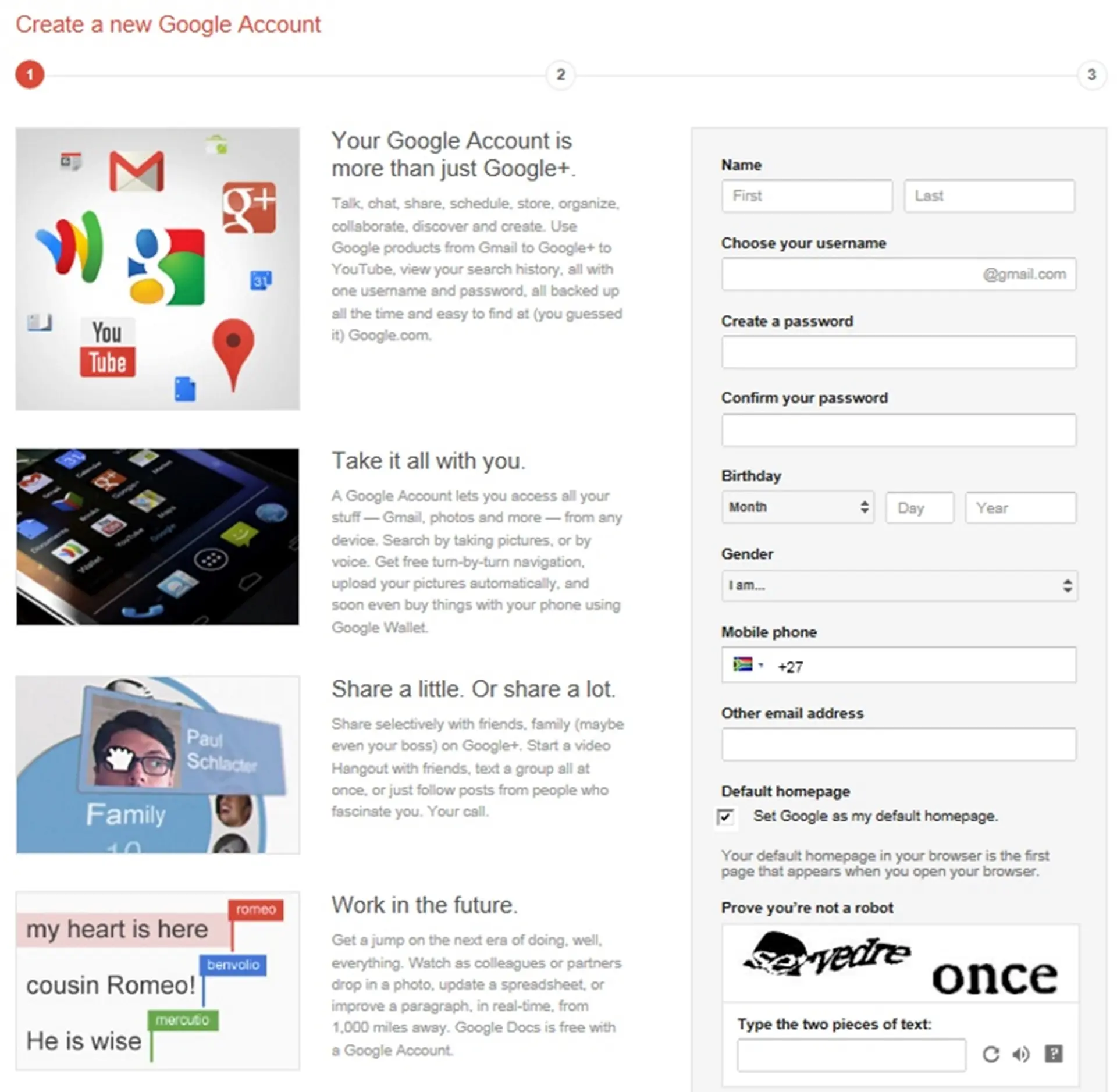 Create a Google+ Account
