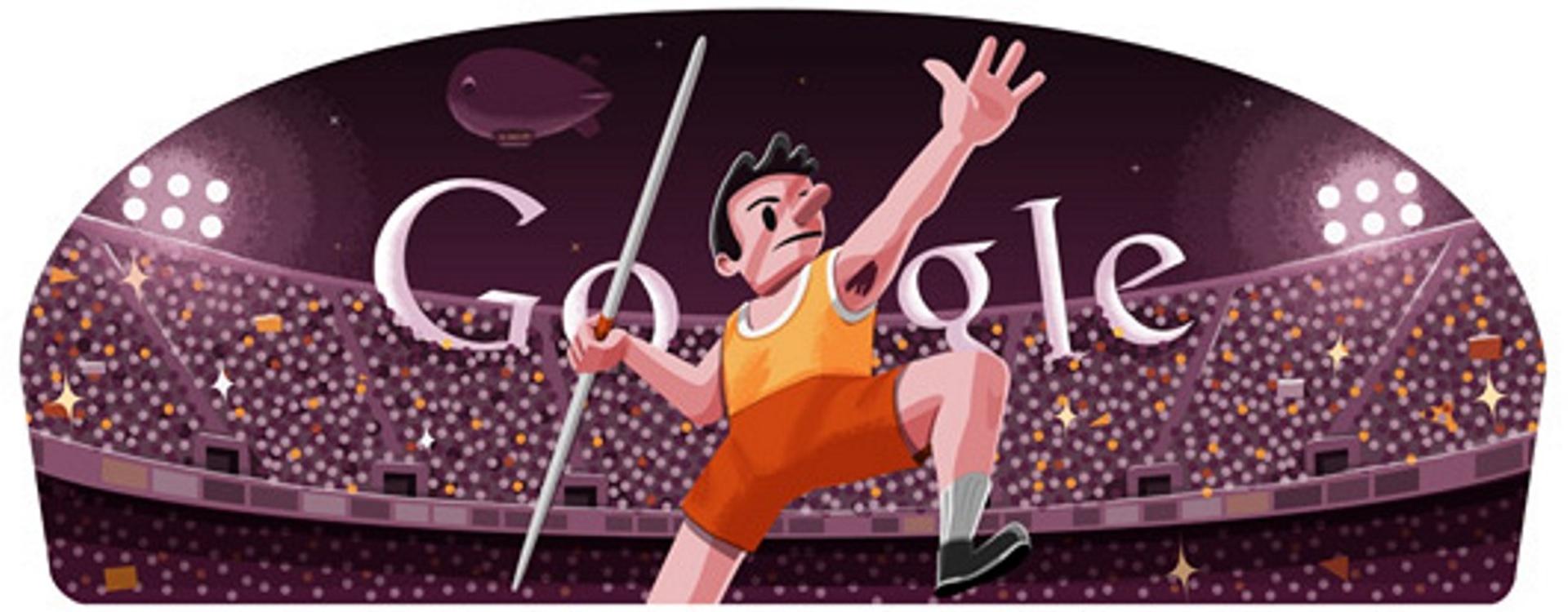 London 2012 javelin: The 11th Google Doodle