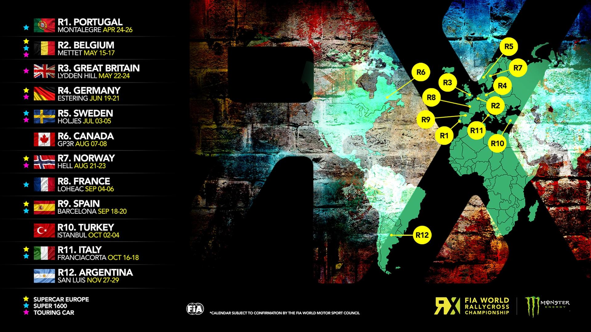 CALENDAR: 2015 FIA WORLD RALLYCROSS CHAMPIONSHIP