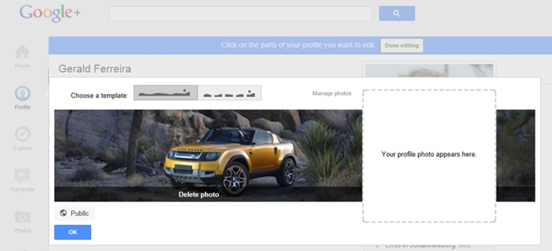 Google+ profile Image Full