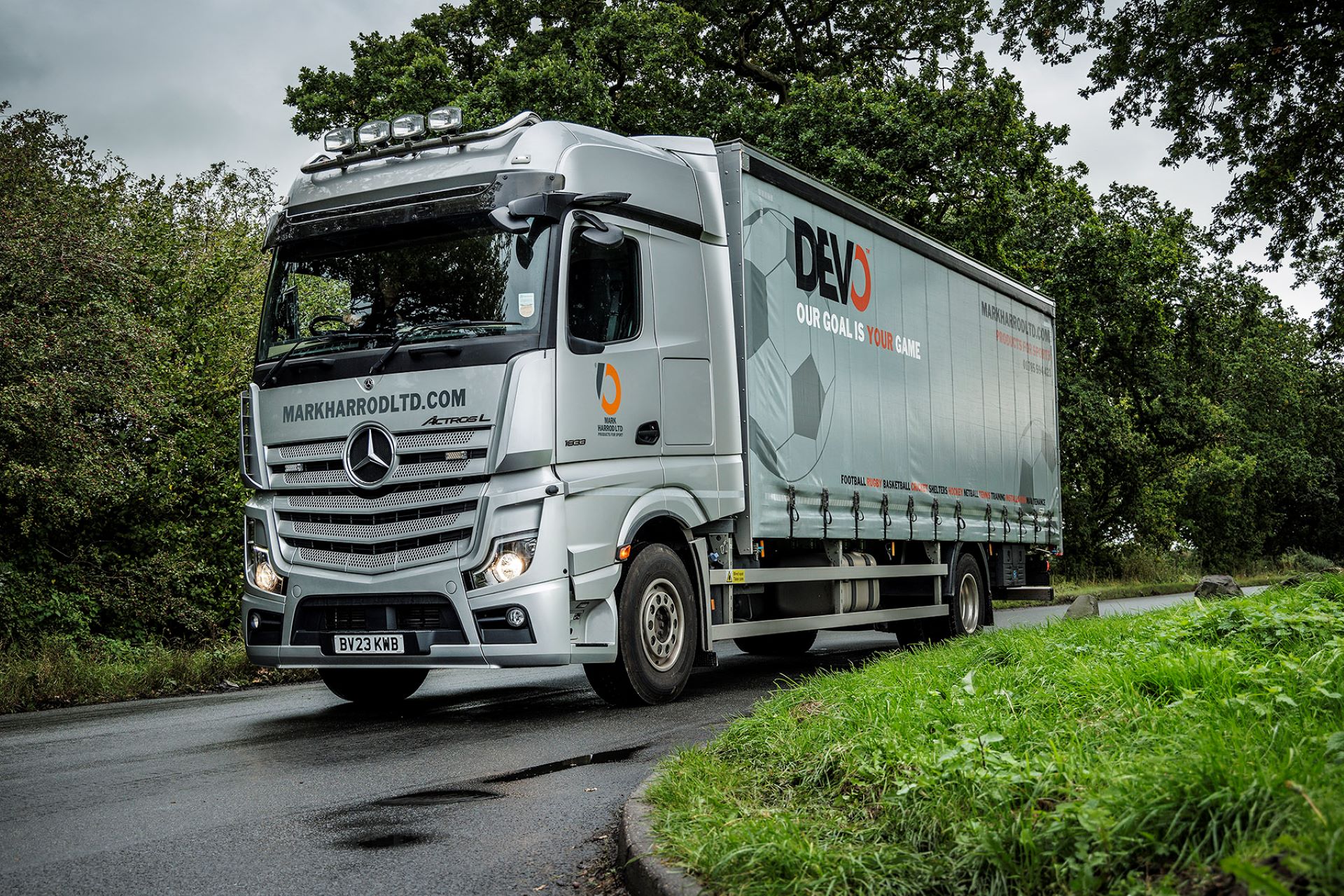 Mercedes benz actros l hits the back of the net for mark harrod ltd