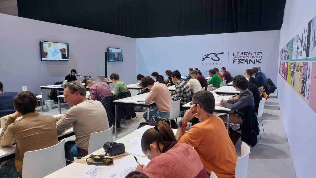 Frank stephenson design debuts learn to sketch with frank at geneva international motor show 2024