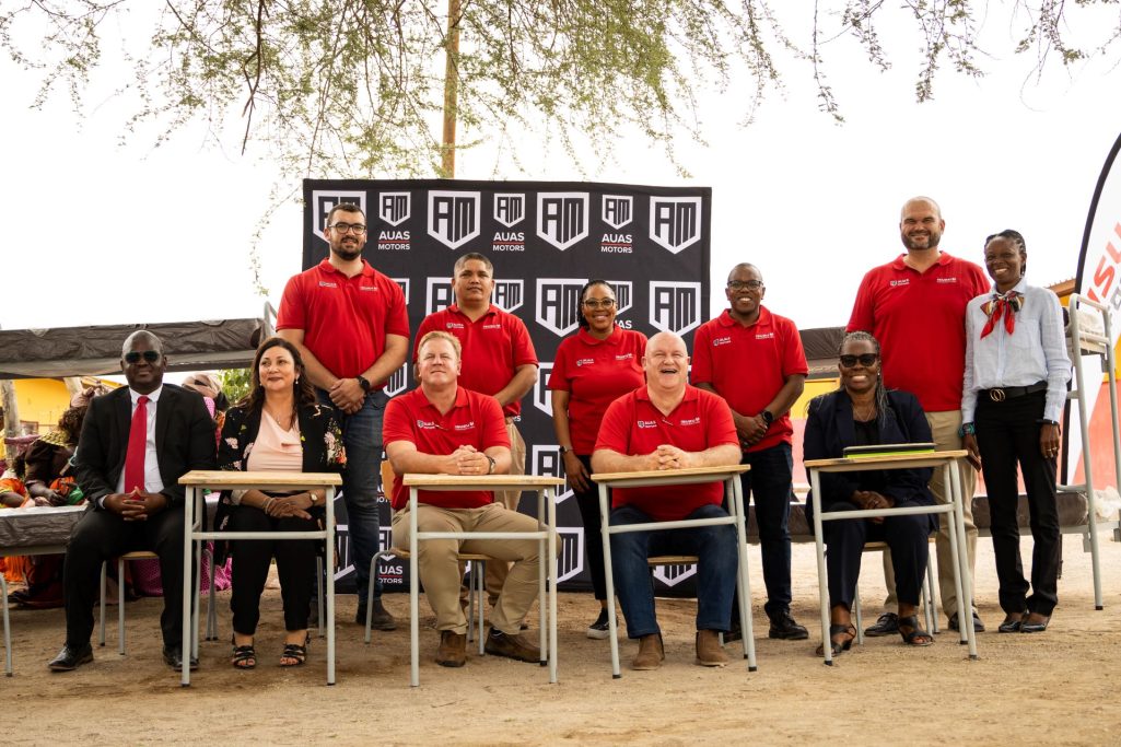 Isuzu foundation hands over 100 school desks and chairs to elias amxab combined school in namibia