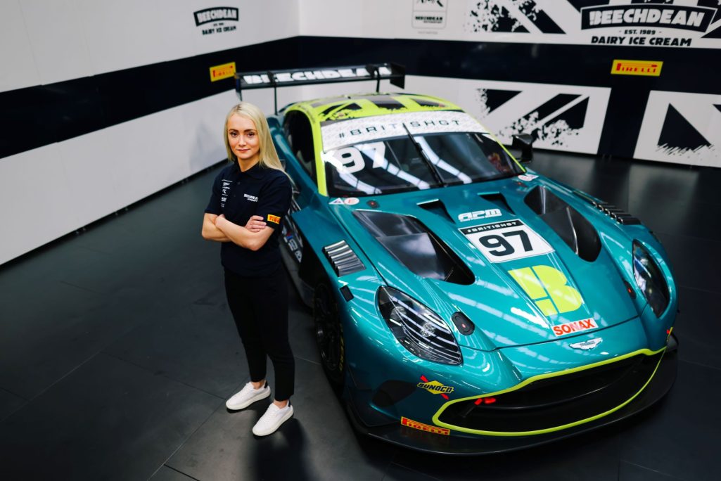 New aston martin vantage gt3 to make british competition debut with jessica hawkins and four time champion jonny adam