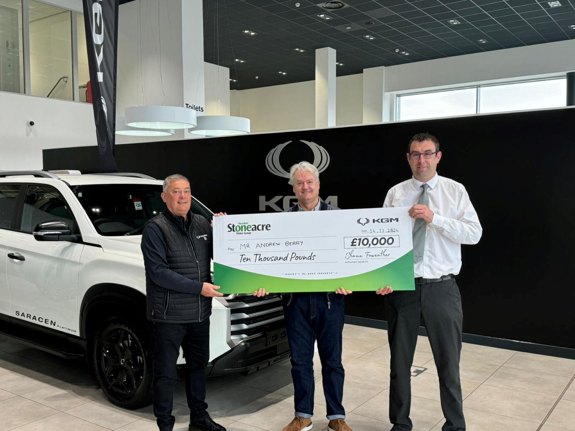 Kgm Motors Uk Celebrates 70th Anniversary With 70000 Prize Draw Andrew Berry Among Winners